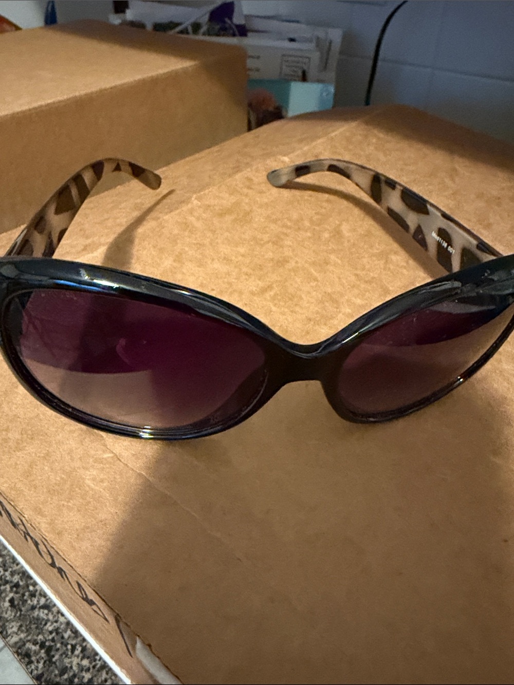 Oleg Cassini Women’s Black Frame Sunglasses with Purple Gradient Lenses